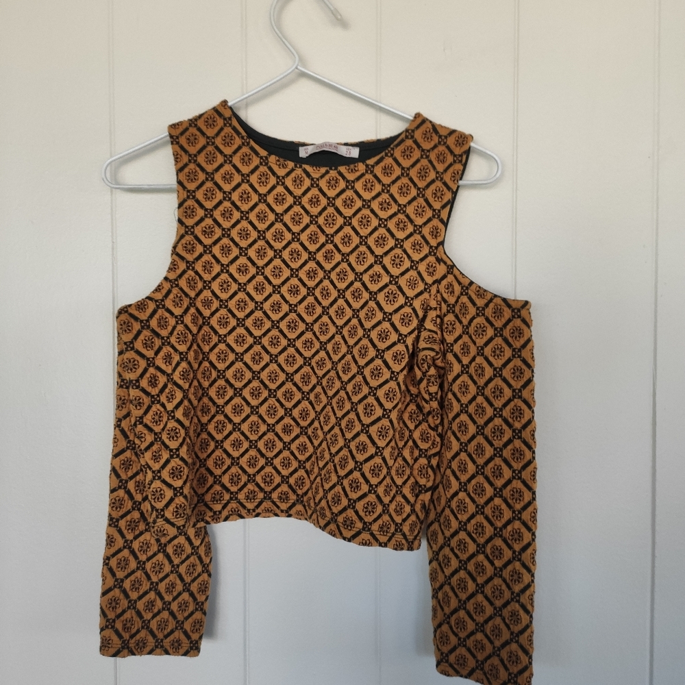 Pull&Bear Blouse Top Cropped Quilted